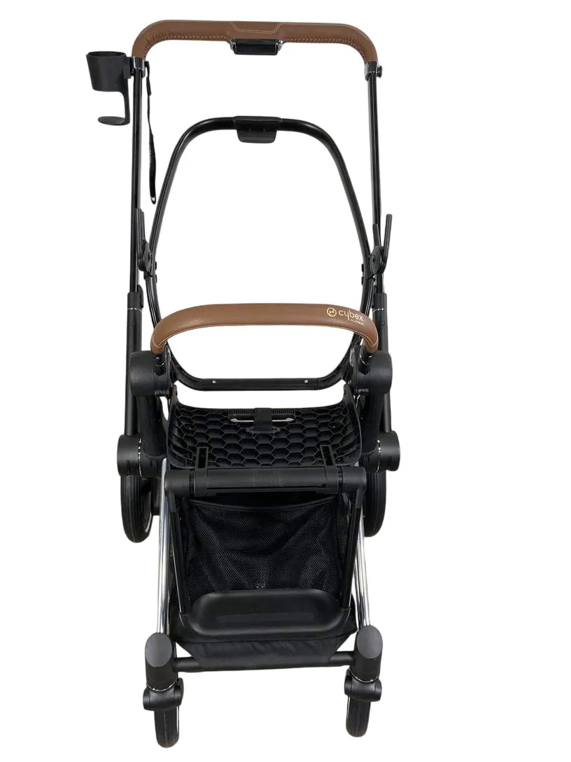 Cybex PRIAM Stroller Frame And Seat, 2021, Chrome/Brown