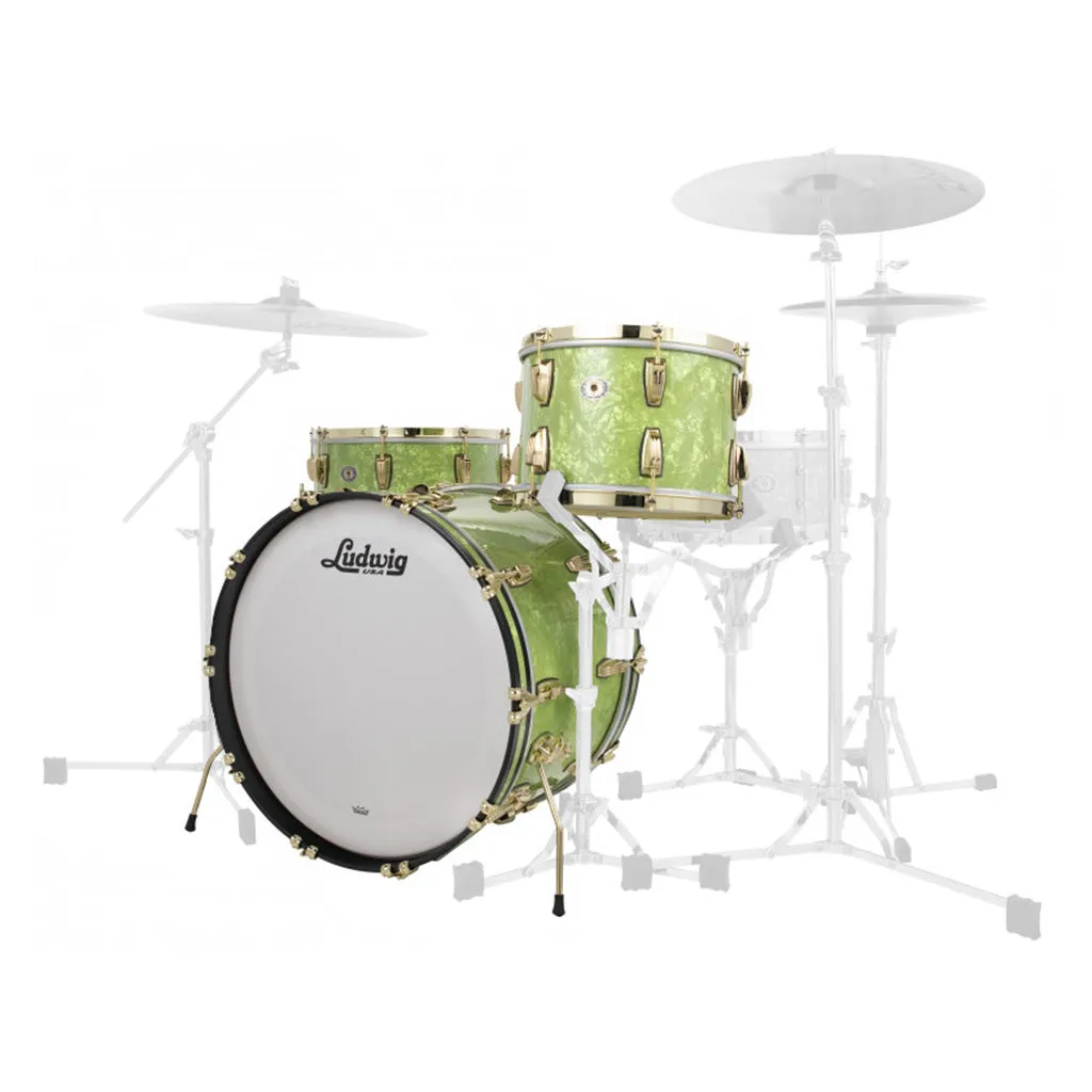Ludwig 110th Anniversary Classic Maple KIT - Emerald Green Ripple with Brass HW - 13, 16, 22