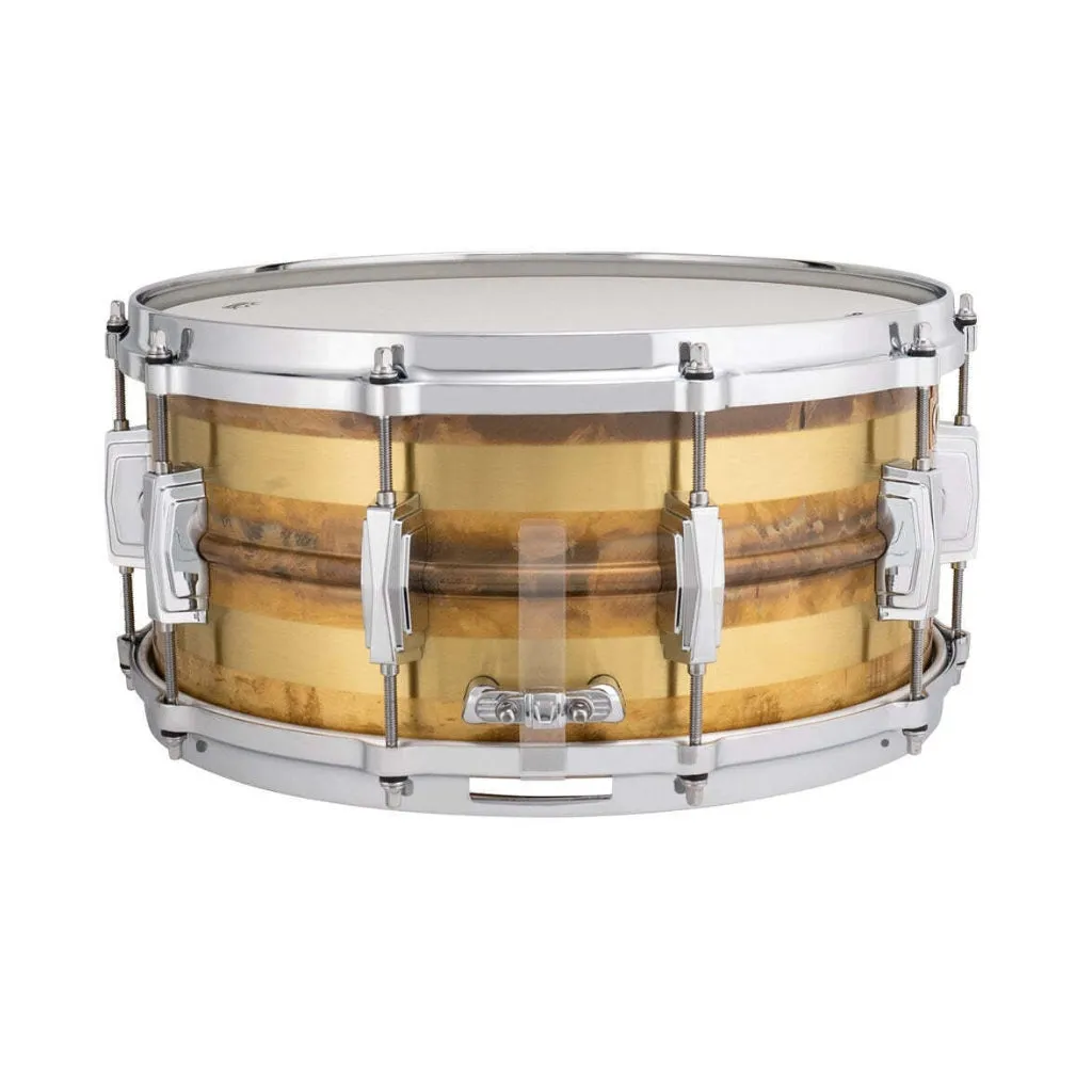 Ludwig LB464RS Supraphonic Raw Brass Striped 14X6.5 Snare Drum