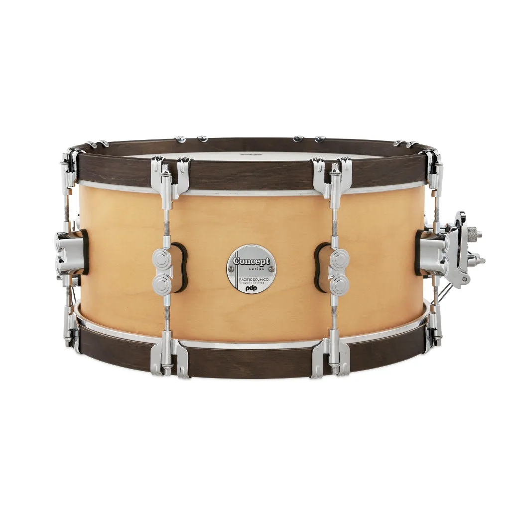 PDP Concept Maple Classic Snare Drum - 6.5 x 14-inch - Walnut with Natural Hoops