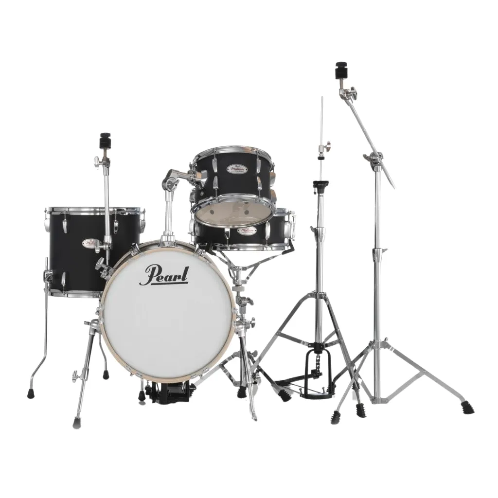 Pearl Midtown Series MT564C752 4-piece Drum Set with Hardware - Matte Asphalt Black