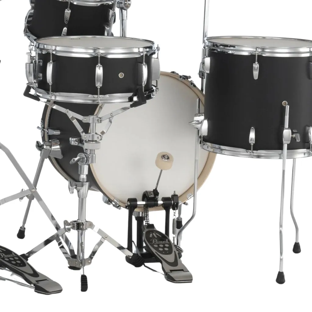 Pearl Midtown Series MT564C752 4-piece Drum Set with Hardware - Matte Asphalt Black