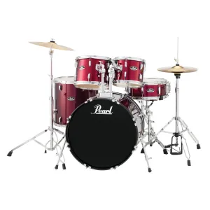 Pearl Roadshow 20" 5-PCS Fusion Drum Kit with Hardware and Cymbals - Red Wine