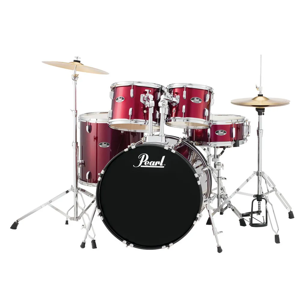 Pearl Roadshow 20" 5-PCS Fusion Drum Kit with Hardware and Cymbals - Red Wine
