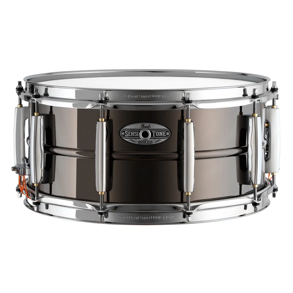 Pearl Sensitone Heritage Alloy 14"x6.5" Black Nickel over Brass Snare Drum