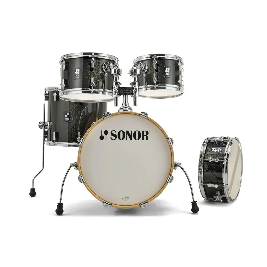 Sonor AQX Kids 5-Piece Drum Set - Black Midnight Sparkle