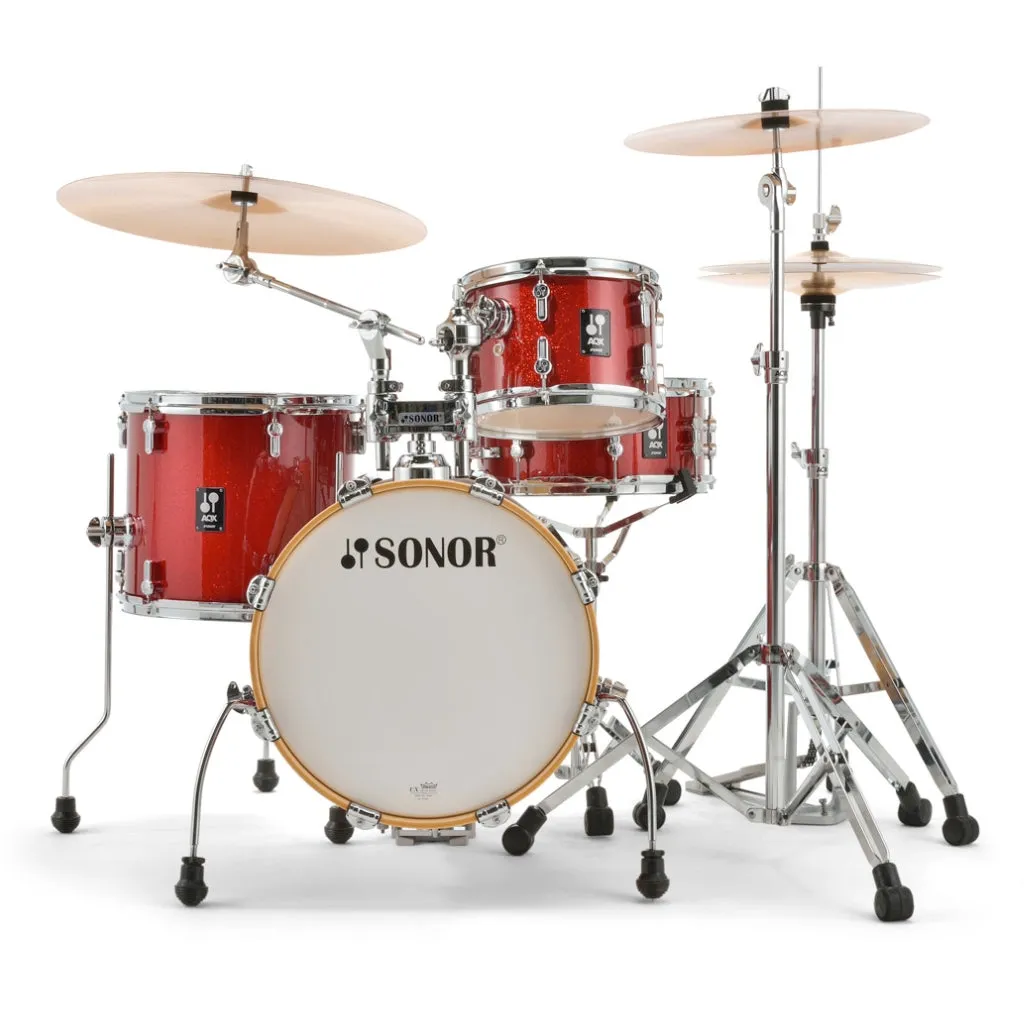 Sonor AQX Series Jungle Drum Set, Red Moon Sparkle