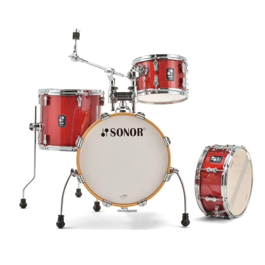 Sonor AQX Series Jungle Drum Set, Red Moon Sparkle