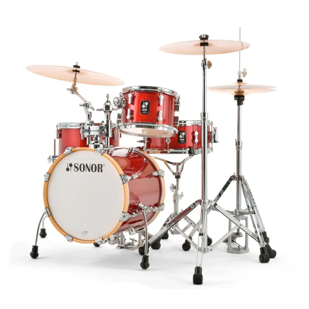 Sonor AQX Series Jungle Drum Set, Red Moon Sparkle