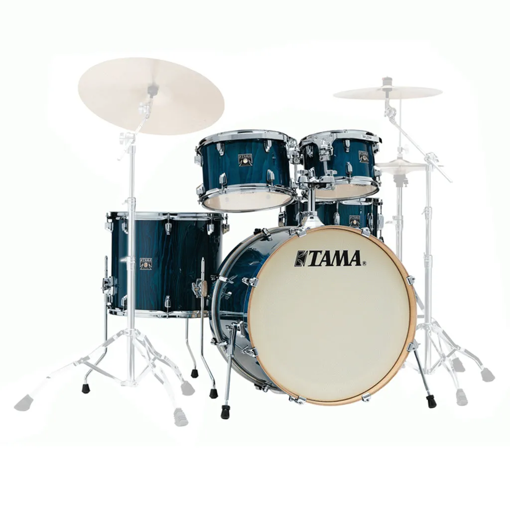 Tama CL52KRSP Superstar Classic 5-Piece Shell Pack with 22" Bass Drum - Gloss Sapphire Lacebark Pine