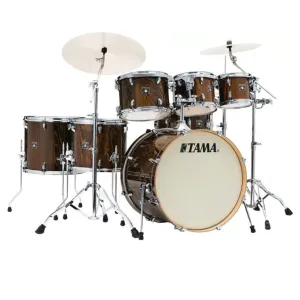 Tama CL72S Superstar Classic 7-Piece Shell Pack with 22" Bass Drum and SM5W Hardware - Gloss Java Lacebark Pine