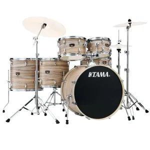 Tama Imperialstar 6-Piece Complete Kit with 22" Bass Drum - Natural Zebrawood Wrap