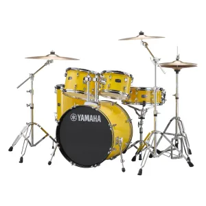 Yamaha Rydeen Fusion Size 5-Piece Complete Drum Set with Hardware and Cymbals - Mellow Yellow