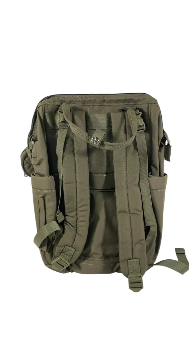 BabbleRoo Diaper Bag Backpack, Army Green, Wide Top