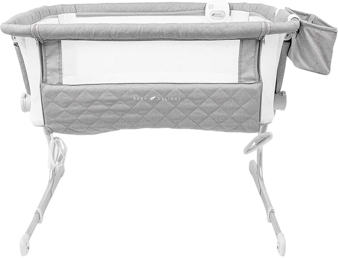 Baby Delight Beside Me Somni Deluxe Bassinet and Beside Sleeper, Quilted Grey