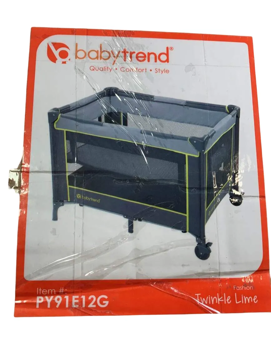 Baby Trend Portable Playard With Bassinet, Twinkle Lime