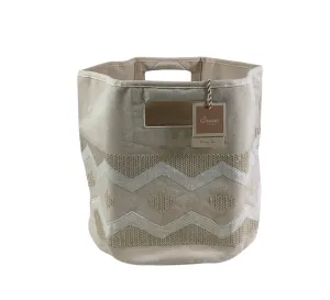 Crane Baby Chevron Neutral Storage Bin