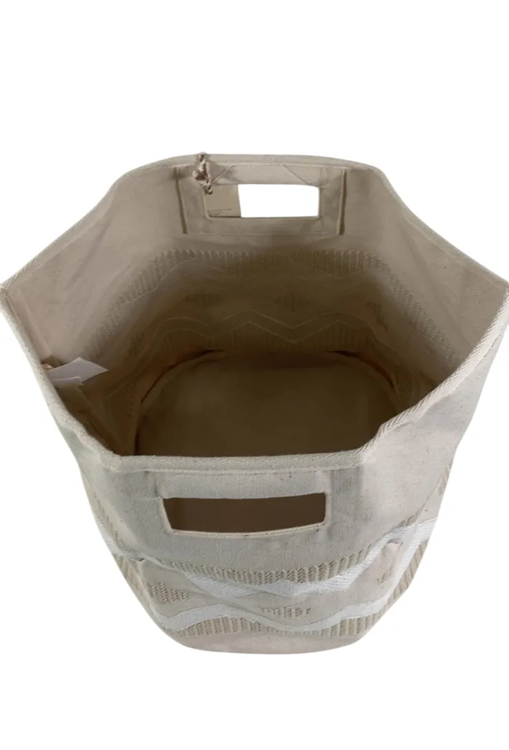 Crane Baby Chevron Neutral Storage Bin