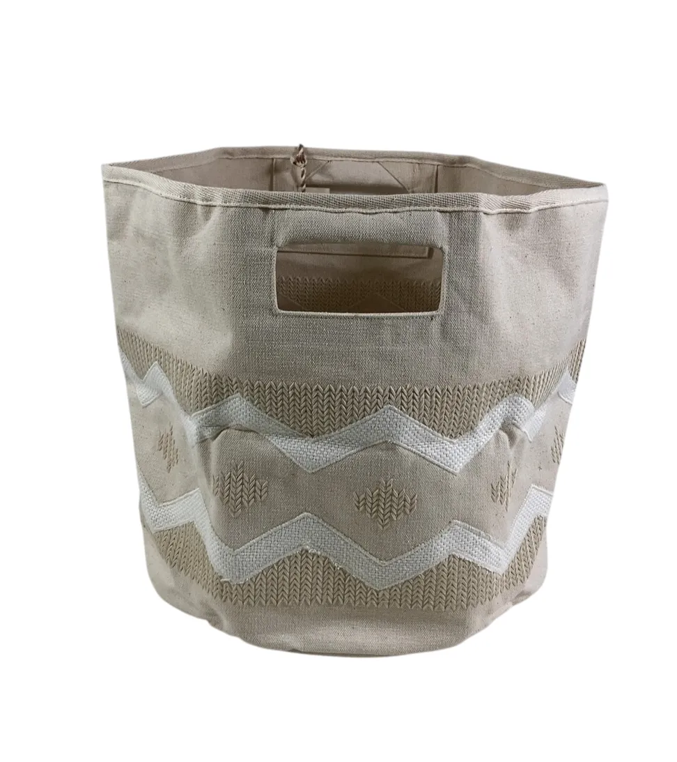 Crane Baby Chevron Neutral Storage Bin
