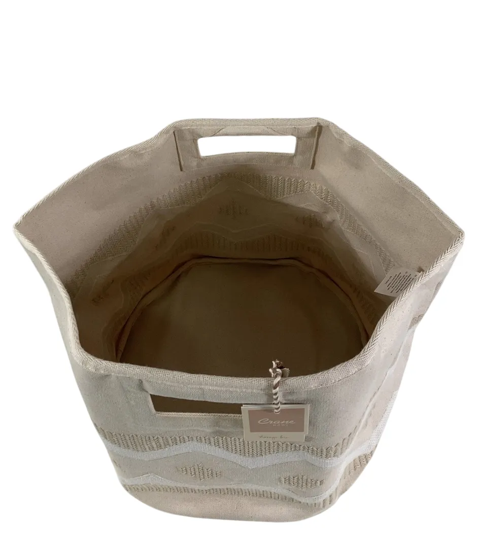 Crane Baby Chevron Neutral Storage Bin