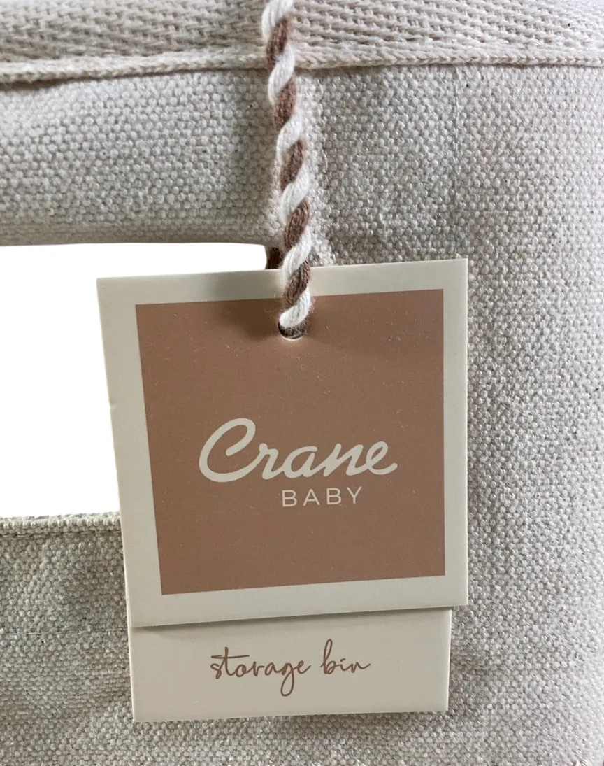 Crane Baby Chevron Neutral Storage Bin