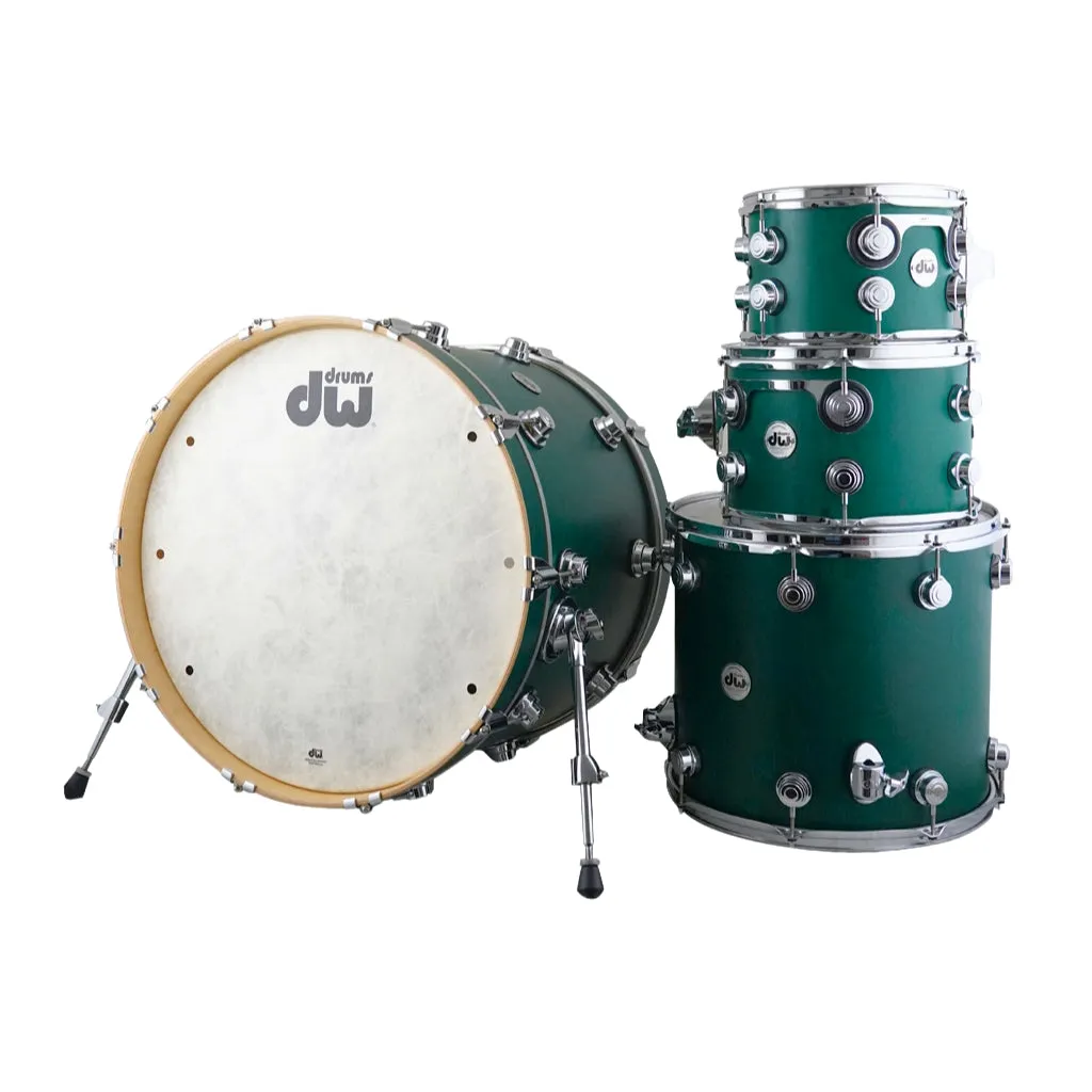 DW Collectors Maple 333 - Teal Satin Oil with Chrome Hardware: 10/12/16/22