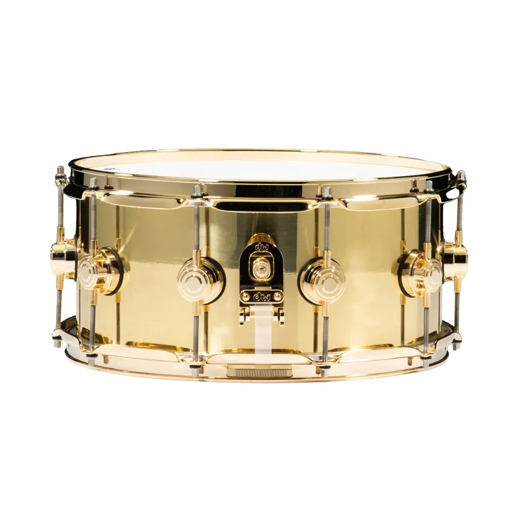 DW Collectors Series 14x6.5  Bell Brass Snare Drum with Gold Hardware - DRVN6514SPG