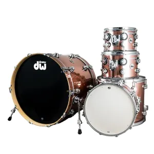 DW Collector's Series 5 Piece Shell Pack w/ Chrome Hardware - Rose Copper