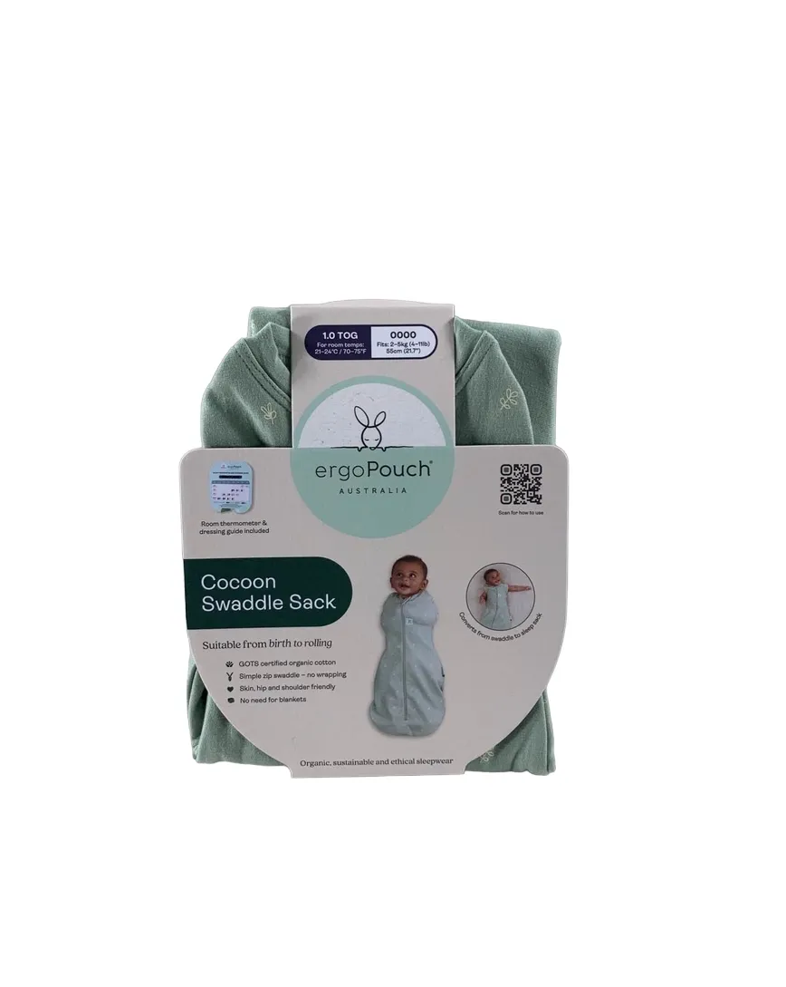 ErgoPouch Cocoon Swaddle Bag, 1.0 TOG, 0000, Sage