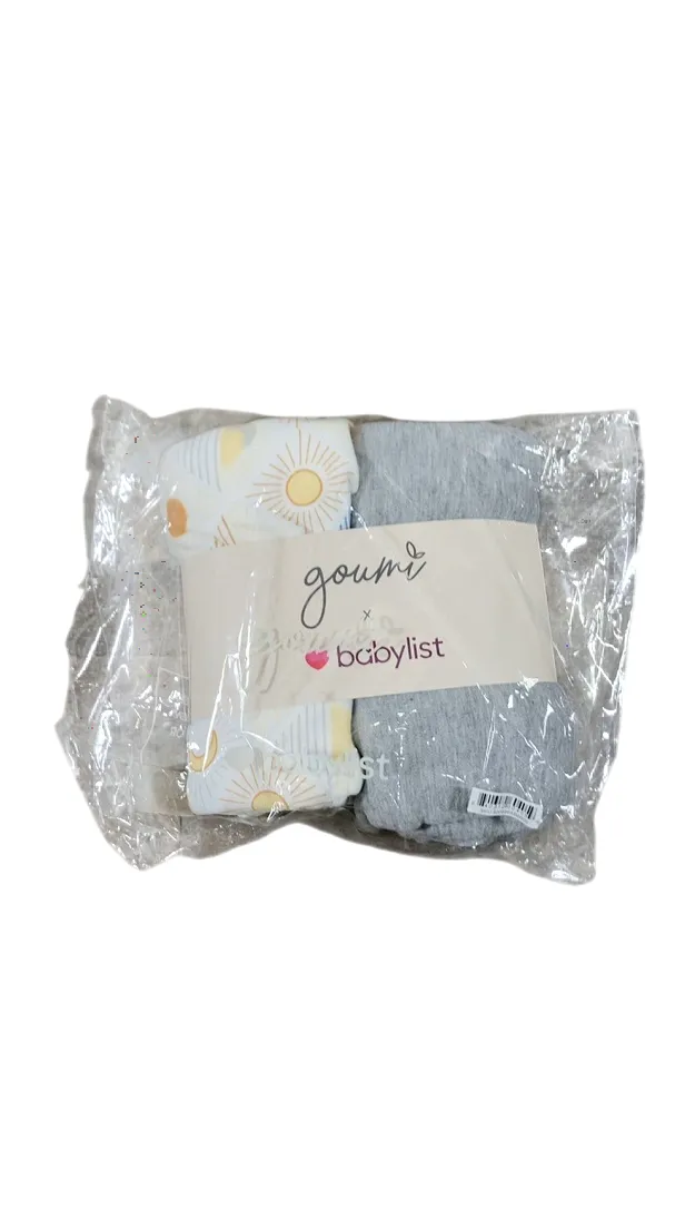 Goumikids Bamboo Organic Cotton Swaddles 2 Pack, Celestial   Pebble