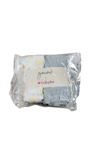 Goumikids Bamboo Organic Cotton Swaddles 2 Pack, Celestial   Pebble