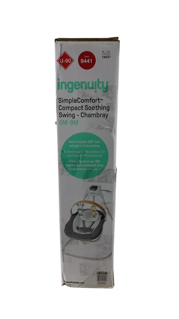 Ingenuity Simple Comfort 2-in-1 Swing Rocker, Chambray