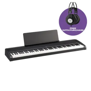 Korg B2 88 Weighted Hammer Action Digital Black With AKG K-72 Headphones
