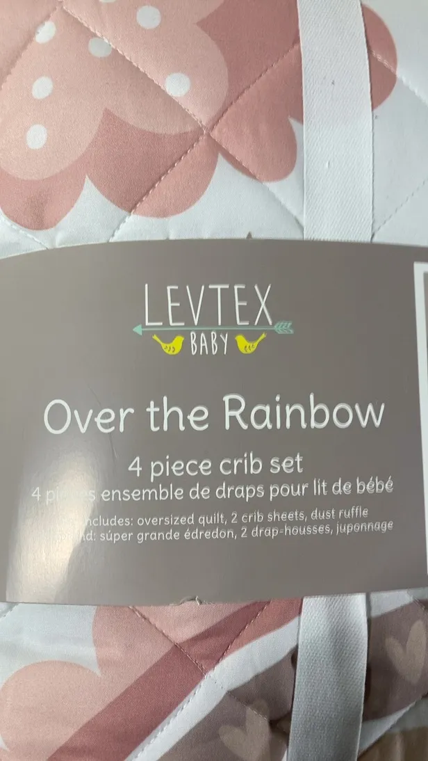 Levtex Baby Four Piece Crib Bedding Set, Over The Rainbow