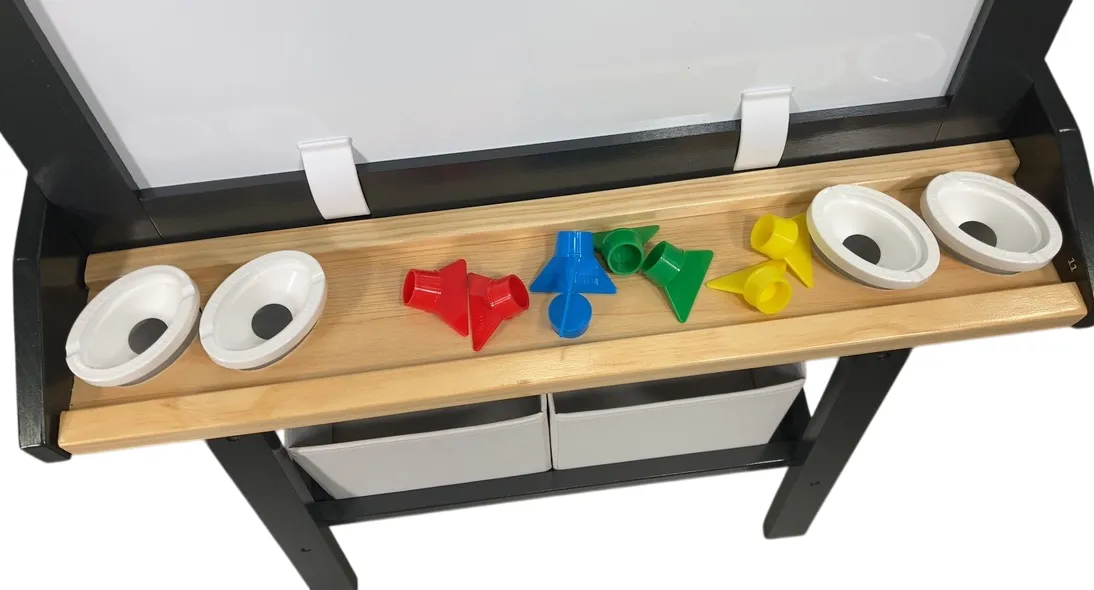 Little Partners Deluxe Learn 'N Play Art Center Easel, Charcoal with Natural