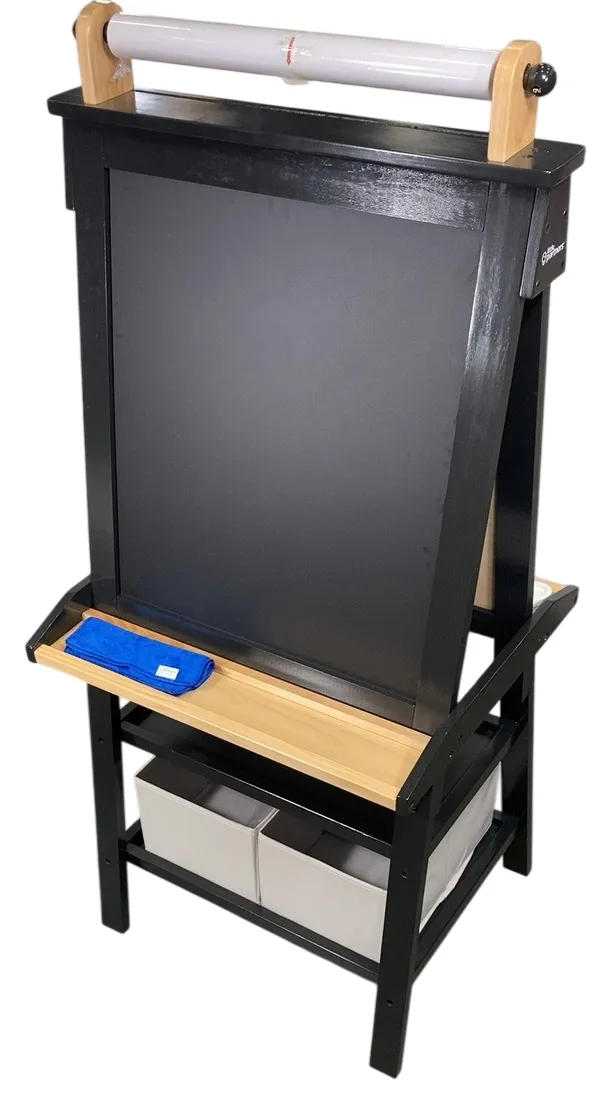 Little Partners Deluxe Learn 'N Play Art Center Easel, Charcoal with Natural