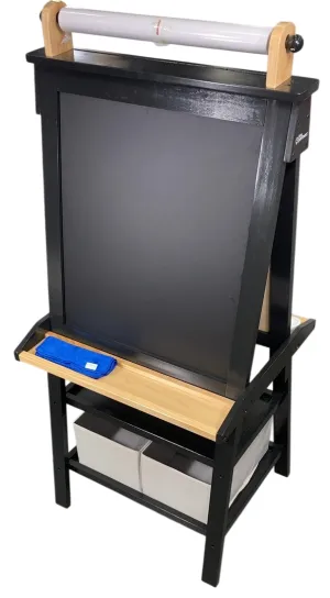 Little Partners Deluxe Learn 'N Play Art Center Easel, Charcoal with Natural