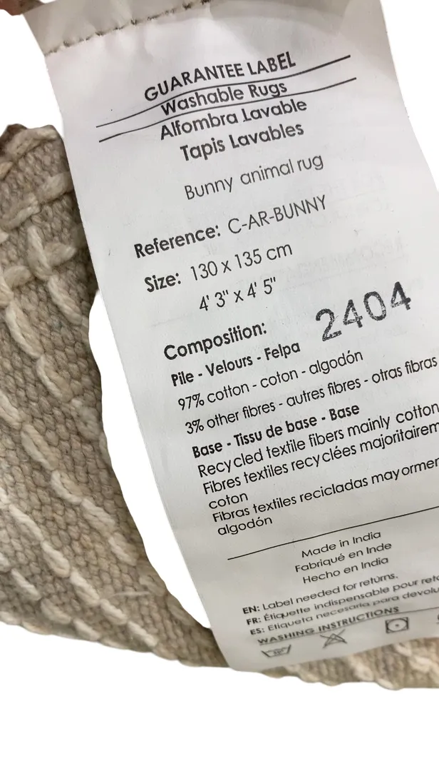 Lorena Canals Washable Rug, Bunny, 4'3x4'5