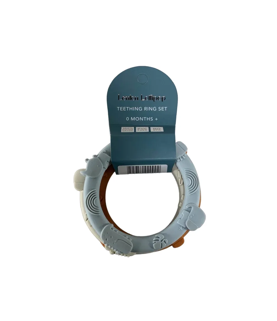 LouLou Lollipop Teething Ring Set, Ginger Honey