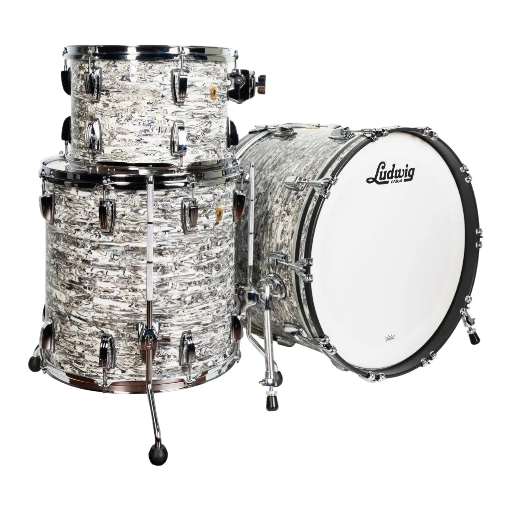 Ludwig Classic Maple 22" FAB White Abalone 3 Piece Shell Pack
