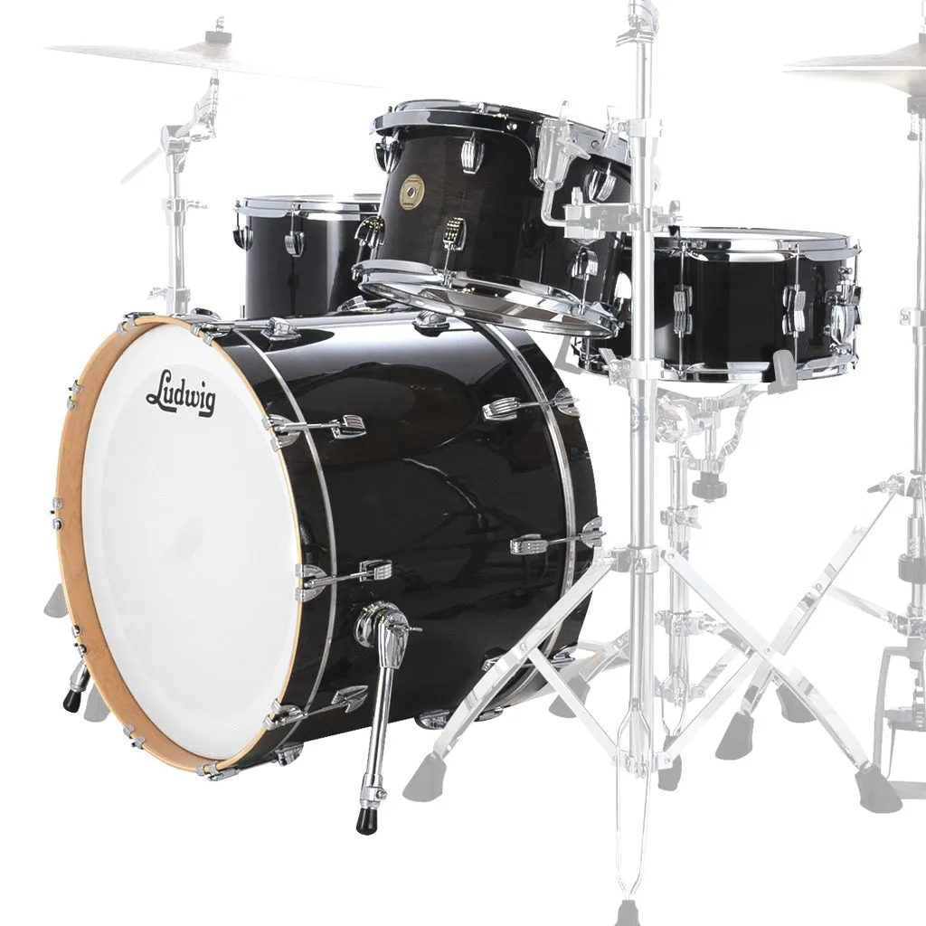 Ludwig Continental 22" 4pc Shell Pack - Black Lacquer