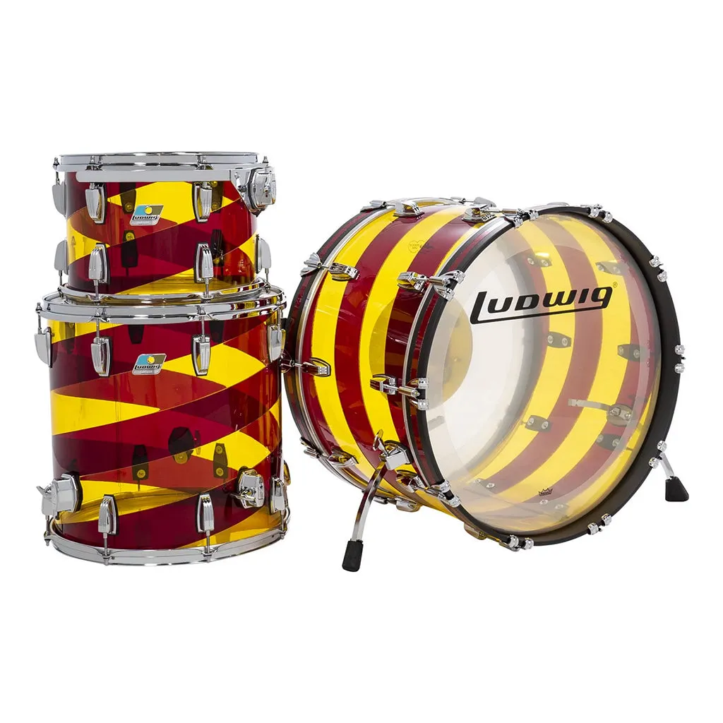 Ludwig Vistalite 50th Anniversary 22" 3-Piece Fab Shell Pack - Red Yellow
