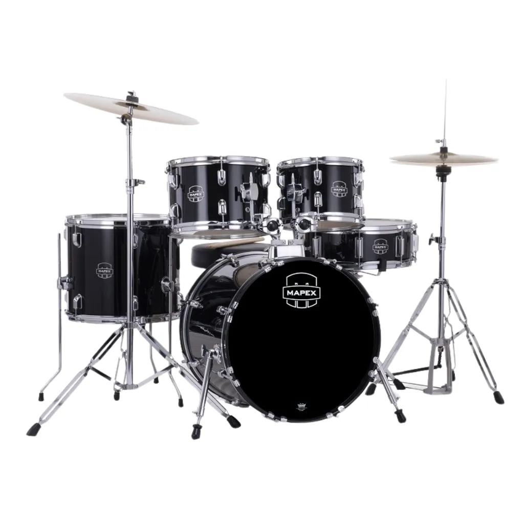 Mapex Comet 5-Piece Rock Complete Drum Kit with Cymbals and Hardware - Dark Black