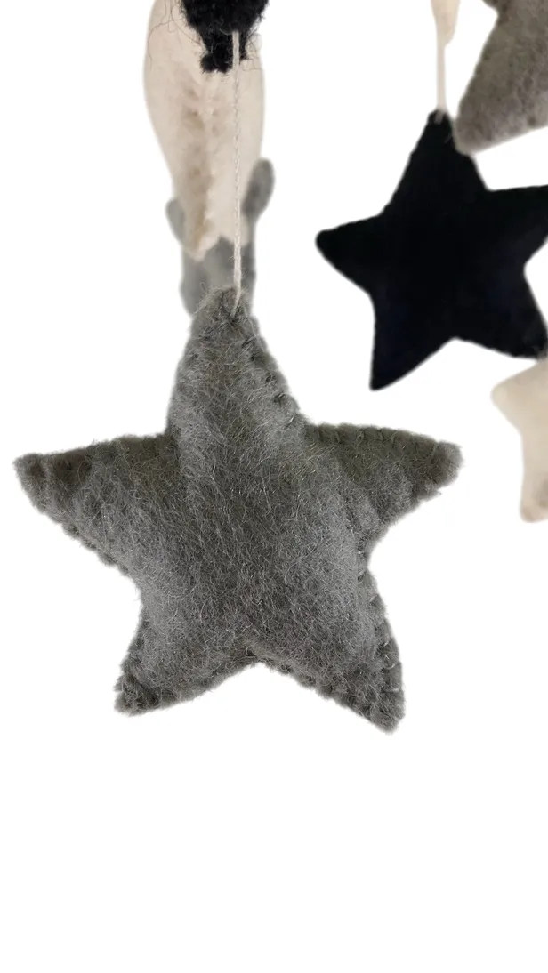 Nivas Stars Crib Mobile, Monochrome