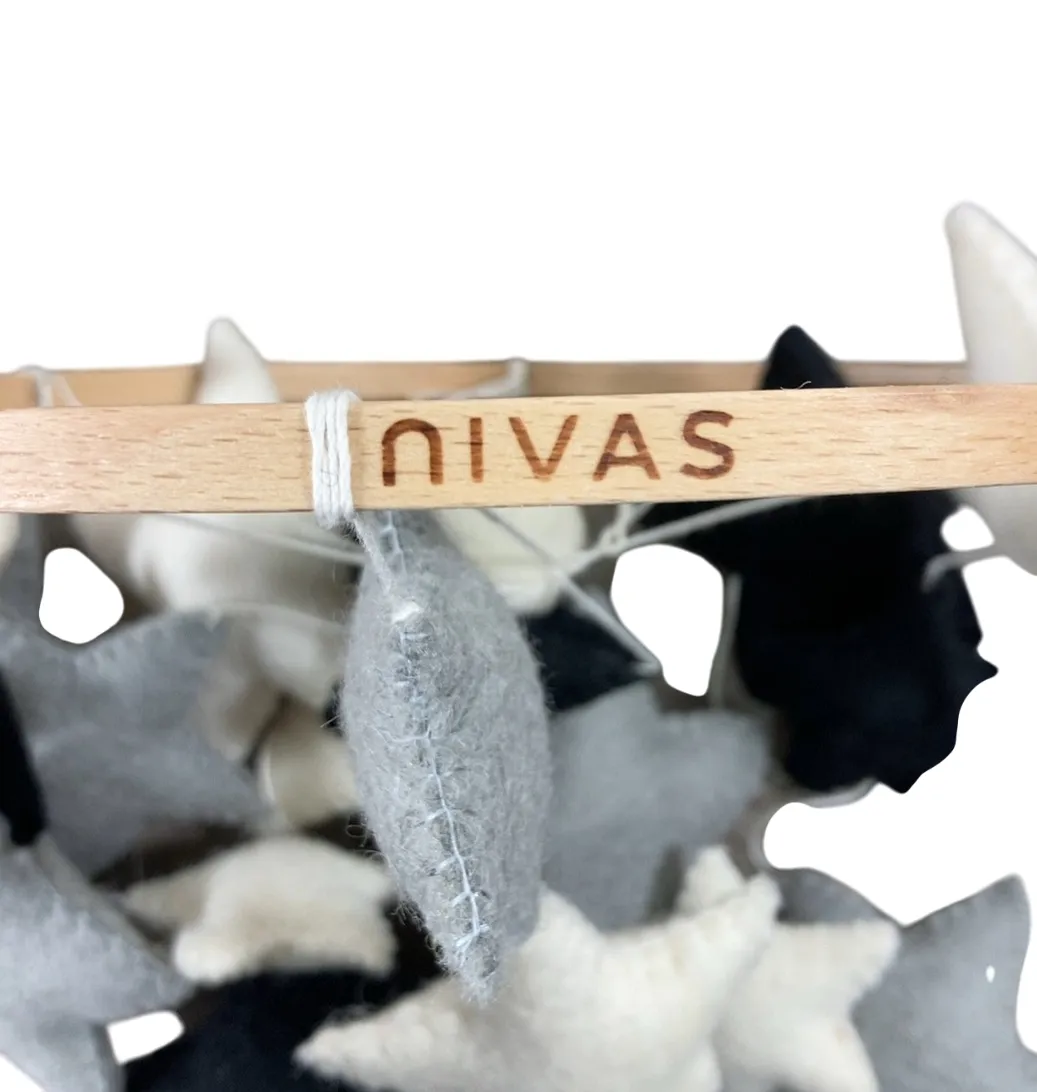 Nivas Stars Crib Mobile, Monochrome