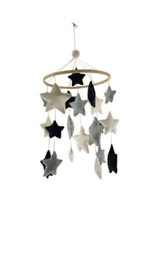 Nivas Stars Crib Mobile, Monochrome