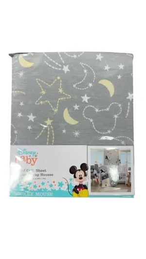 Nojo Disney Baby Fitted Crib Sheet, Mickey Mouse