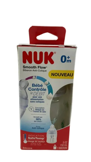 NUK Smooth Flow Anti-Colic Bottle, 5oz, Clear