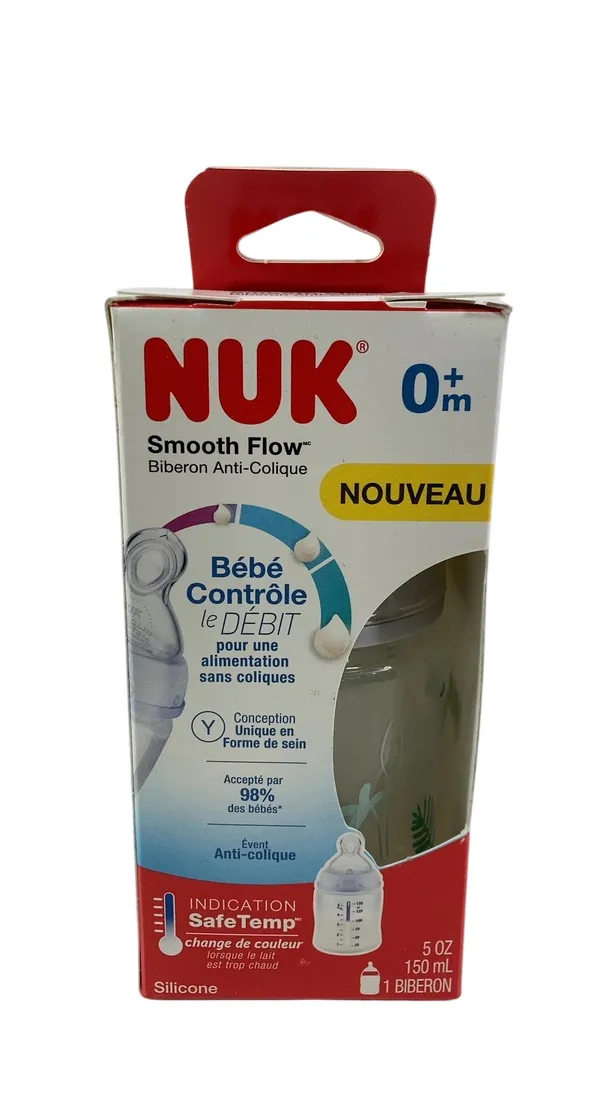 NUK Smooth Flow Anti-Colic Bottle, 5oz, Clear