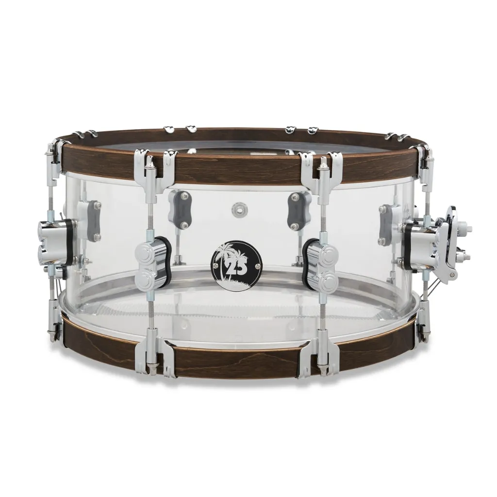 PDP 25th Anniversary Acrylic with Walnut Hoops Snare - 14X6.5